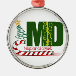 Ornamento De Metal Nefrologista MERRY CHRISTMAS MÉDICO