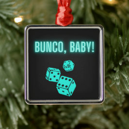 Ornamento De Metal Neon Aqua Bunco Baby