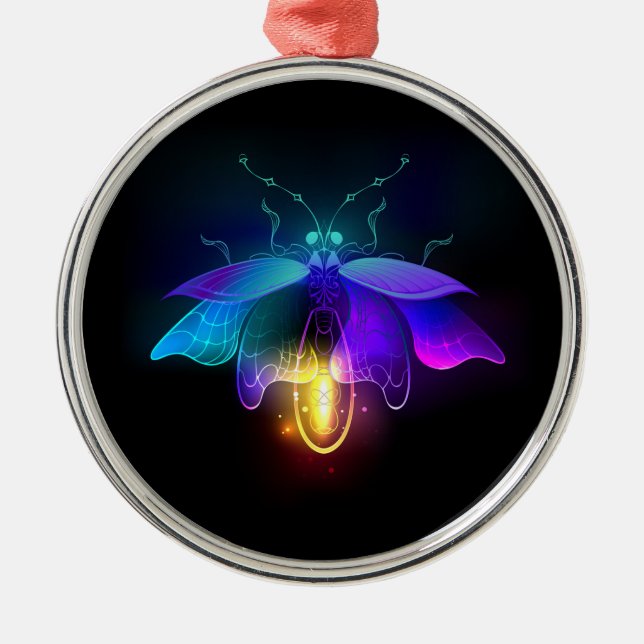 Ornamento De Metal Neon Firefly a preto (Frente)