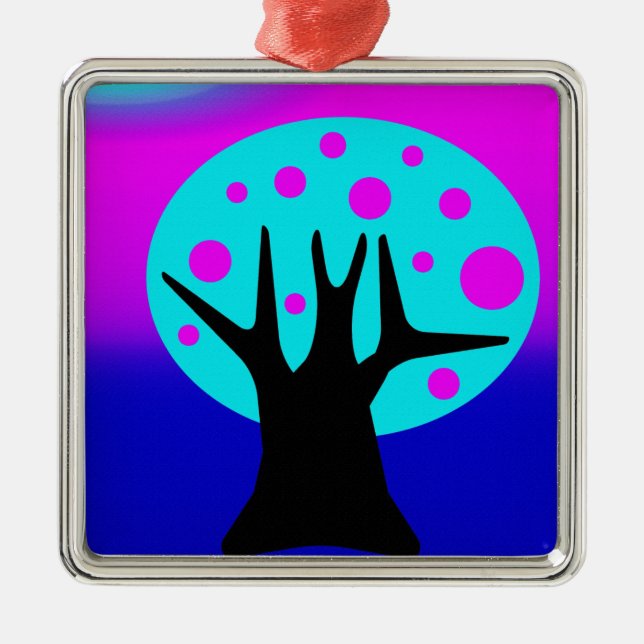 Ornamento De Metal Neon Tree Metal Ornament (Frente)