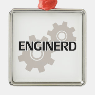 Ornamento De Metal Nerd do engenheiro de Enginerd