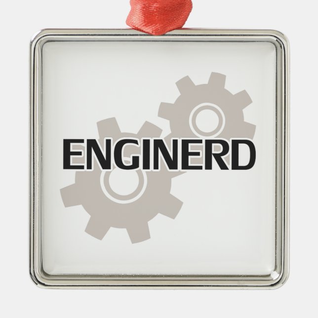 Ornamento De Metal Nerd do engenheiro de Enginerd (Frente)