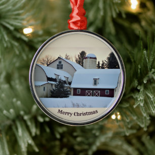 Ornamento De Metal Neve coberta por neves