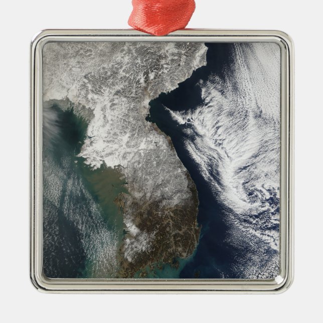 Ornamento De Metal Neve na Coreia (Frente)