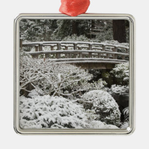 Ornamento De Metal Neve no Jardim Japonês de Portland,