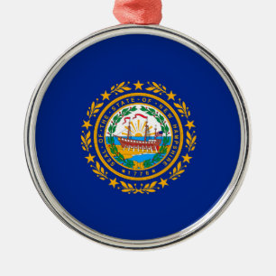 Ornamento De Metal New Hampshire State Flag Design