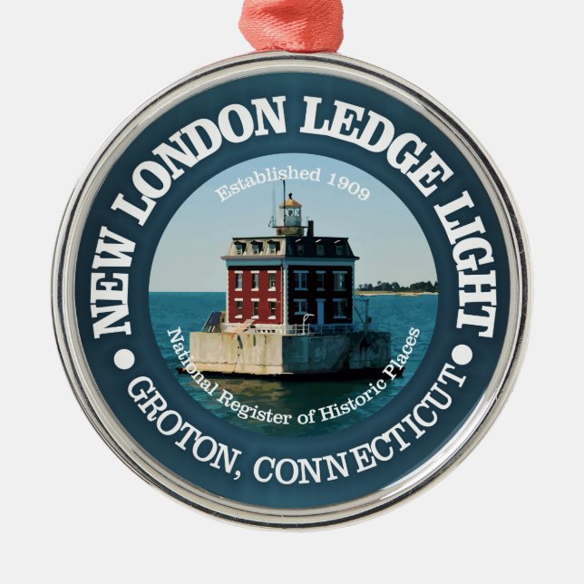 Ornamento De Metal New London Ledge Light (Frente)