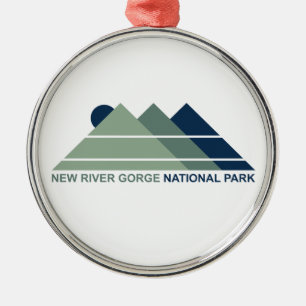 Ornamento De Metal New River Gorge National Park Mountain Sun
