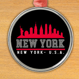 Ornamento De Metal New York City Skyline City