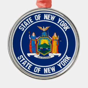 Ornamento De Metal New York Round Emblem