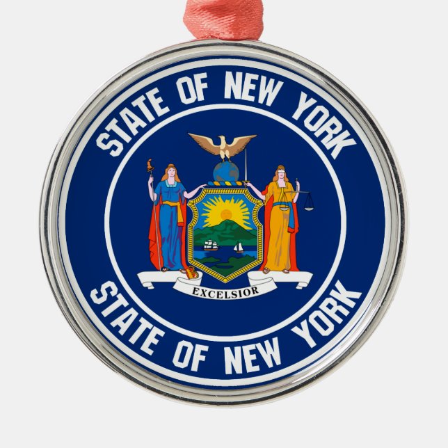 Ornamento De Metal New York Round Emblem (Frente)