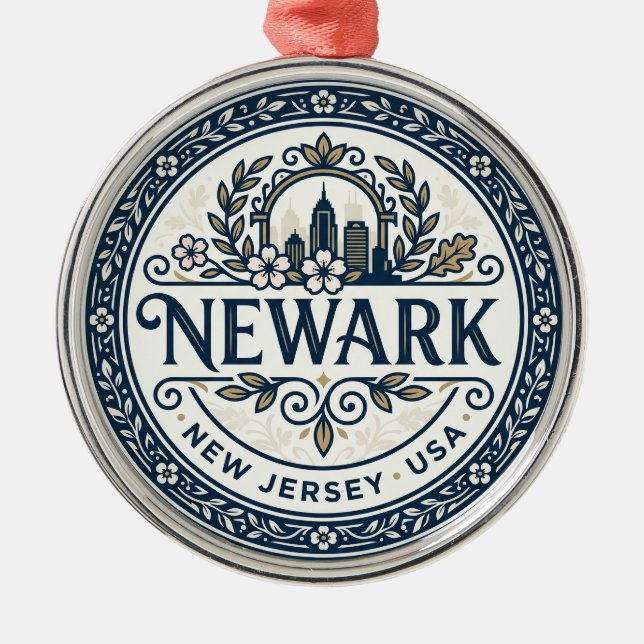 Ornamento De Metal Newark EUA (Frente)