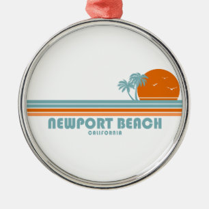 Ornamento De Metal Newport Beach Califórnia Sol Palmeiras