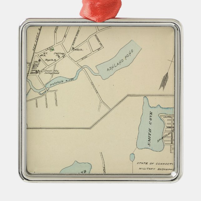 Ornamento De Metal Niantic, cidade de Jewett (Frente)