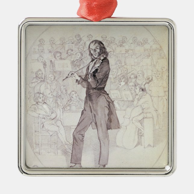 Ornamento De Metal Niccolo Paganini, violinista (Frente)
