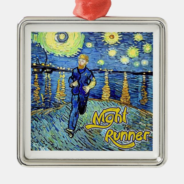 Ornamento De Metal Night Runner Starry Night (Frente)