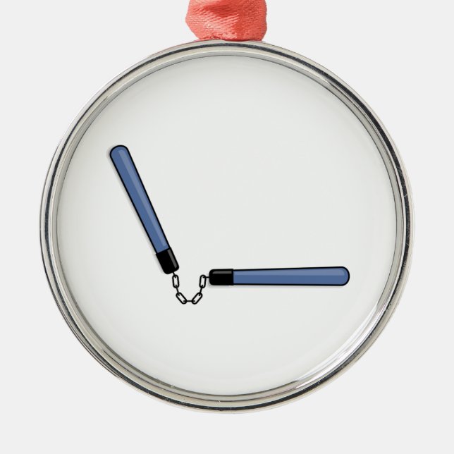 Ornamento De Metal Ninja Nunchucks (Frente)