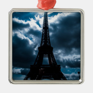 Ornamento De Metal Noite Azul da Torre Eiffel