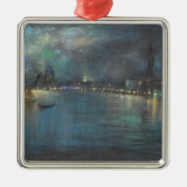 Ornamento De Metal Noite de Veneza (por Glenn Cooper Henshaw)