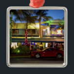 Ornamento De Metal Noite em Ocean Drive, South Beach, Miami<br><div class="desc">Noite em Ocean Drive,  South Beach,  Miami Beach,  Florida,  EUA � Greg Johnston / DanitaDelimont.com</div>