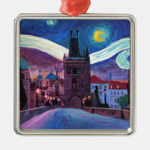 Ornamento De Metal Noite estrelado em Praga com Carlsbridge