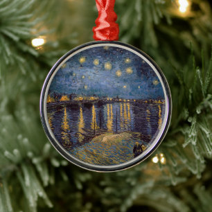 Ornamento De Metal Noite Sobre o Rio Rhone Estrela Vincent Van Gogh