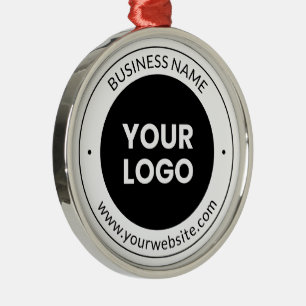 Ornamento De Metal Nome da Empresa & Site ou Slogan, Obrigado Etc.