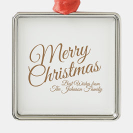 Ornamento De Metal Nome da Família de Feriados de Natal Personalizado