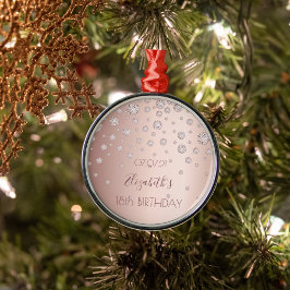 Ornamento De Metal nome de cintilação dos diamantes em rosa de 18 ano