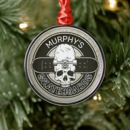 Ornamento De Metal NOME DE Skater Personalizado Skate Skate Skull