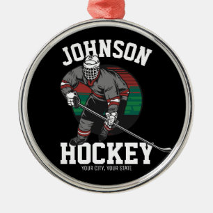 Ornamento De Metal Nome do atleta da Equipe de Jogadores de Hóquei em