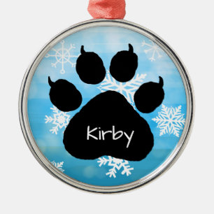 Ornamento De Metal Nome do cão Pata Personalizada Imprimir Natal