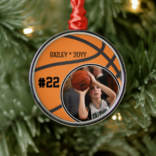 Ornamento De Metal Nome do Jogador de Basquete Número Foto Lembrança