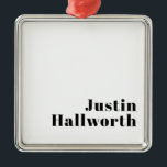 Ornamento De Metal Nome mínimo retroativo ou Modelo de negócios<br><div class="desc">Um design moderno estilizado que você pode personalizar quando vê ajustado.</div>