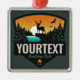 Ornamento De Metal NOME Personalizado Caça Selvagem de Elk Sunset