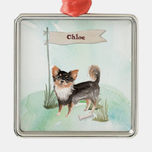 Ornamento De Metal Nome Personalizado Cão Pet Chihuahua