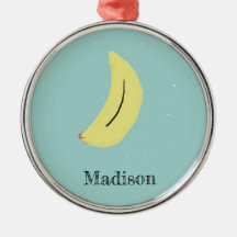 Nome personalizado da banana pintada em azul
