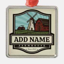Ornamento De Metal NOME Personalizado Farmhouse Rustic Farmhouse Old 