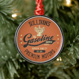 Ornamento De Metal Nome Personalizado Motores Gasolina Garagem Retrom