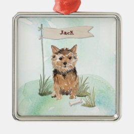 Ornamento De Metal Nome Personalizado Norfolk Terrier Cão Pet Cachorr