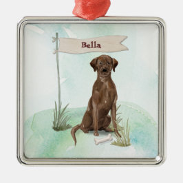 Ornamento De Metal Nome Personalizado Pet Pet de Chocolate