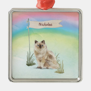 Ornamento De Metal Nome Personalizado Ragdoll Cat Pet