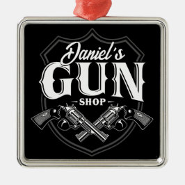 Ornamento De Metal Nome Personalizado Revolvedores Antigos Armas de F
