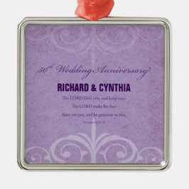 Ornamento De Metal Nomes personalizados, 50º aniversário de casamento