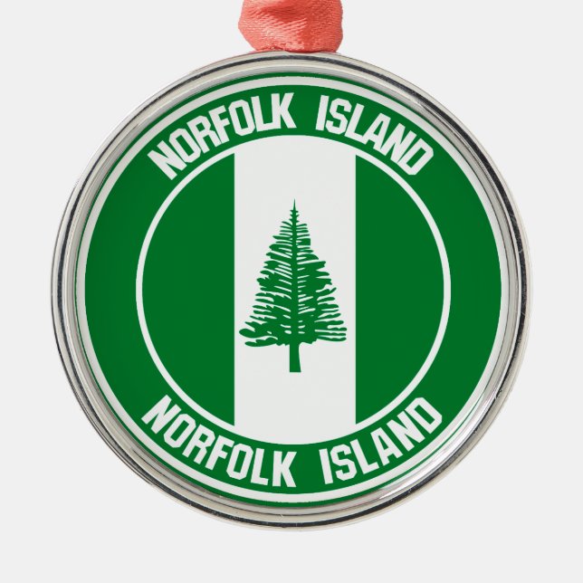 Ornamento De Metal Norfolk Island Round Emblem (Frente)