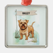 Norfolk Terrier Aquarela Cachorro Personalizado