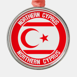 Ornamento De Metal Norte Cyprus Round Emblem