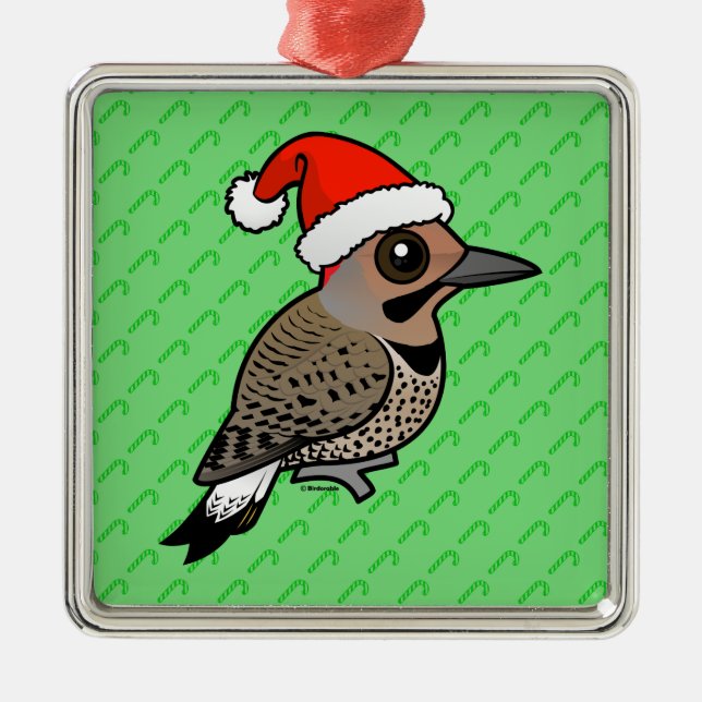 Ornamento De Metal Norte Flicker Santa Claus (amarelado) (Frente)