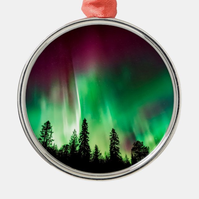Ornamento De Metal Nortes Aurora borealis (Frente)