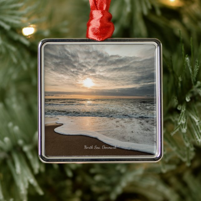 Ornamento De Metal North Sea, Denmark picturesque sunset, (Árvore)